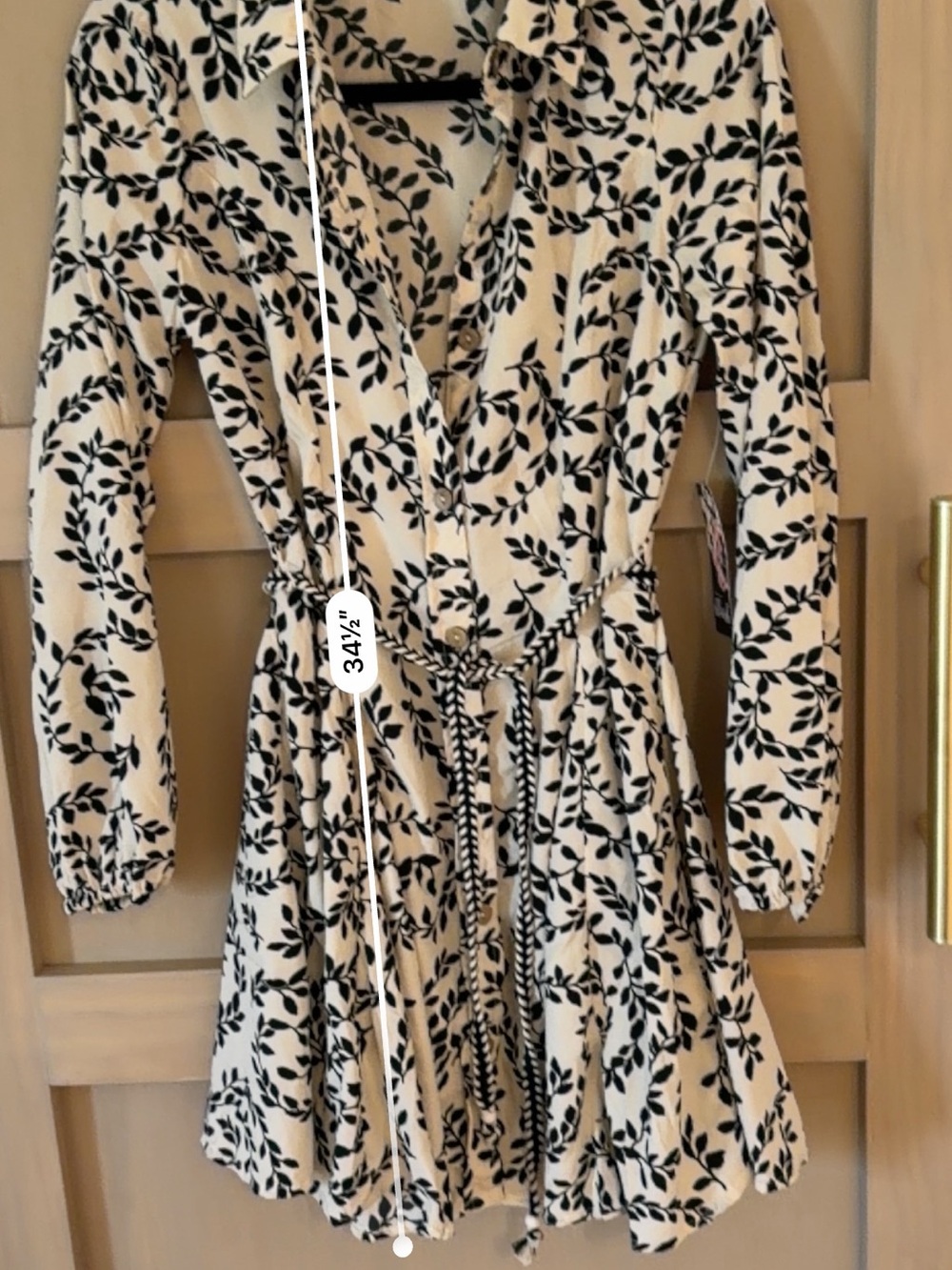 Blush Floral Button-Down Dress – Size M - Picture 5 of 5